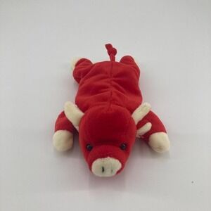 TY‎ Beanie Babies Baby Snort Plushie Tagless Plush Stuffed Animal Rare Vintage